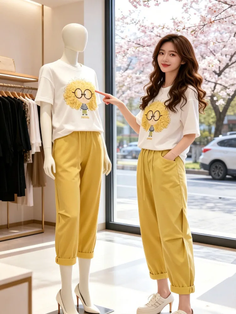 Summer 2026 Women's Casual Print T-shirt Wide Leg Pants Set Versatile Daily Wear Two-piece Suit Lightweight Comfortable Commu...
Summer 2026 Women's Casual Print T-shirt Wide Leg Pants Set Versatile Daily Wear Two-piece Suit Lightweight Comfortable Commu...