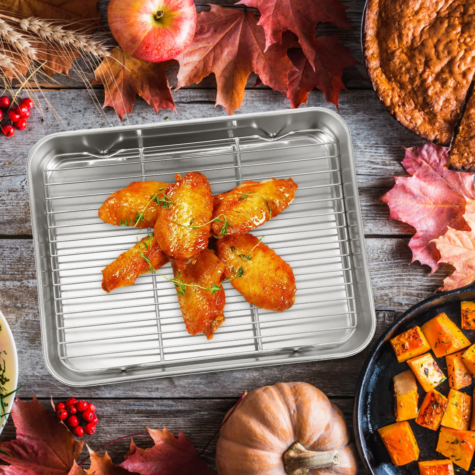Heavy Duty Stainless Steel Rectangular Roasting Pan with Included Rack Ideal for Oven Baking Roasting Grilling Lasagna Turkey
Heavy Duty Stainless Steel Rectangular Roasting Pan with Included Rack Ideal for Oven Baking Roasting Grilling Lasagna Turkey