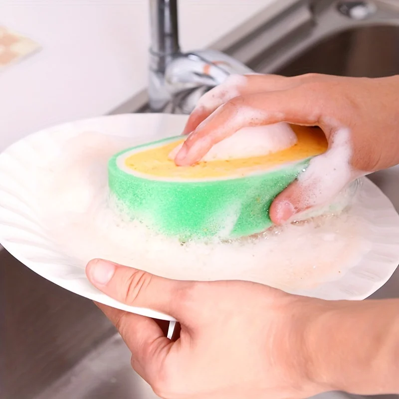2Pcs Fruit Pattern Sponge Scrub Pad, Thick Multi Functional Dish Sponge, Kitchen Cleaning Essential for Dishes
2Pcs Fruit Pattern Sponge Scrub Pad, Thick Multi Functional Dish Sponge, Kitchen Cleaning Essential for Dishes