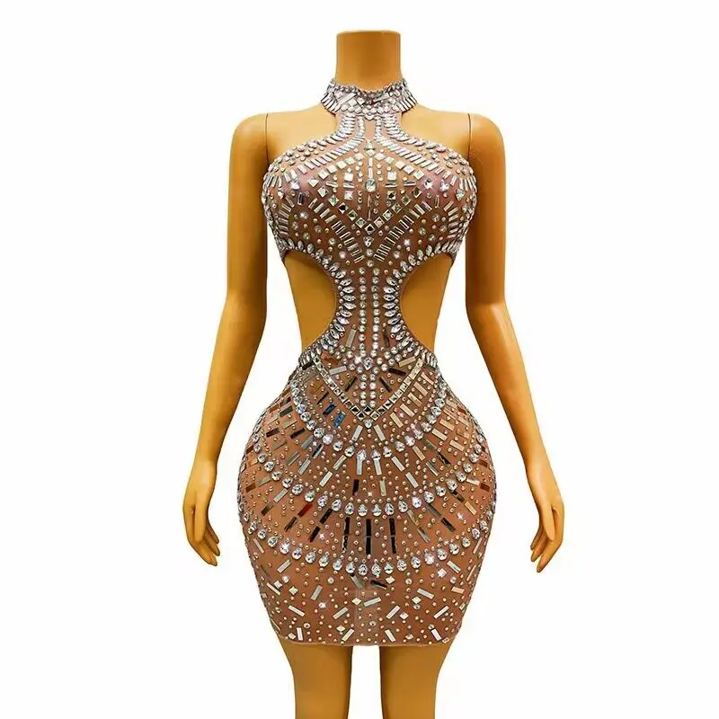 Sexy Stage Silver Rhinestones Sequins Backless Hollow Dress Birthday Celebrate Outfit Evening Stage Performance Dancer Costume
Sexy Stage Silver Rhinestones Sequins Backless Hollow Dress Birthday Celebrate Outfit Evening Stage Performance Dancer Costume