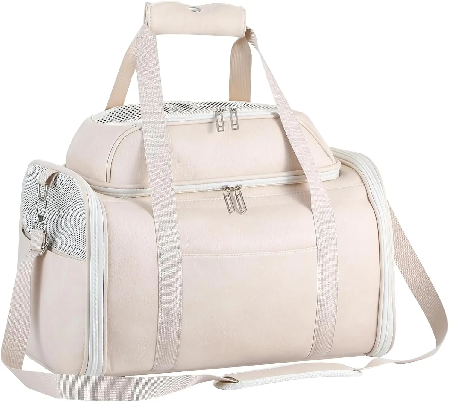 Premium Leather Top Expandable Pet Carrier for Small Dogs & Cats Under 15 lbs, Airline Approved Collapsible Soft-Sided Luxury
Premium Leather Top Expandable Pet Carrier for Small Dogs & Cats Under 15 lbs, Airline Approved Collapsible Soft-Sided Luxury