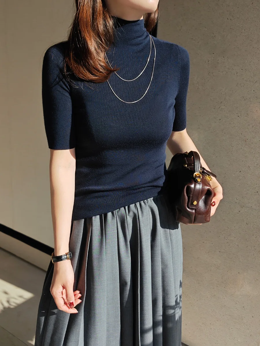 5-Color Knitted Woolen Top Ultra-Thin Sl 20s Mid-Sve High Collar Base irt Commute Sle Slim Fit Pure Color
5-Color Knitted Woolen Top Ultra-Thin Sl 20s Mid-Sve High Collar Base irt Commute Sle Slim Fit Pure Color