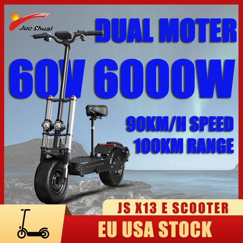 13inch Big Wheel 60V 6000W Electric Scooter with 30AH Battery 90KM/H Speed 100KM Long Range Foldable E Scooter Hydraulic Brake
13inch Big Wheel 60V 6000W Electric Scooter with 30AH Battery 90KM/H Speed 100KM Long Range Foldable E Scooter Hydraulic Brake