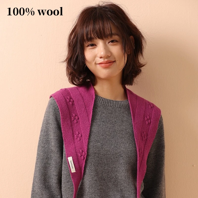 Korean Autumn and Winter New 100% Wool Triangular Scarf for Women Knitted Warm Overcoat and Shirt Outerwear Triangular Scarf
Korean Autumn and Winter New 100% Wool Triangular Scarf for Women Knitted Warm Overcoat and Shirt Outerwear Triangular Scarf