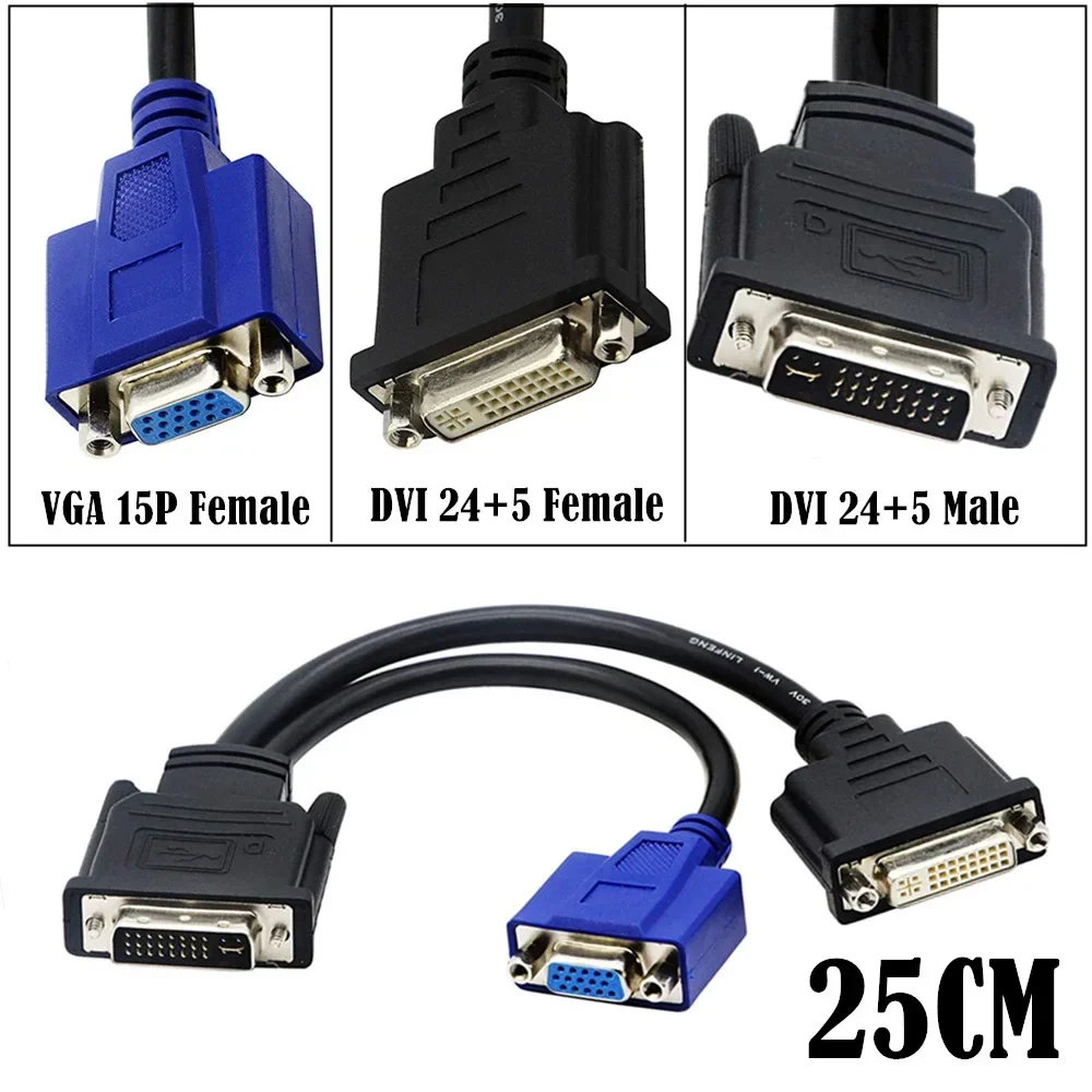Кабель-переходник Dvi к vga DVI24+5 контактов к VGA+DVI24+1, 1 минута, 2 хост-дисплея, проектор
Кабель-переходник Dvi к vga DVI24+5 контактов к VGA+DVI24+1, 1 минута, 2 хост-дисплея, проектор