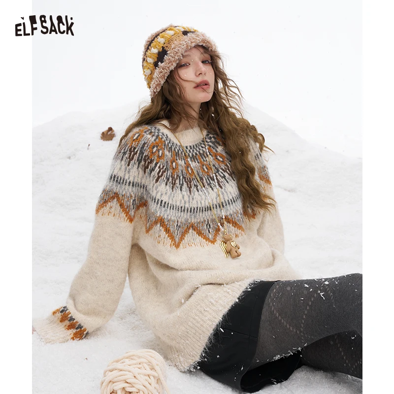 ELFSACK 2025 зимние новые поступления Y2K повседневный свободный рождественский полосатый свитер с круглым вырезом для женщин
ELFSACK 2025 зимние новые поступления Y2K повседневный свободный рождественский полосатый свитер с круглым вырезом для женщин