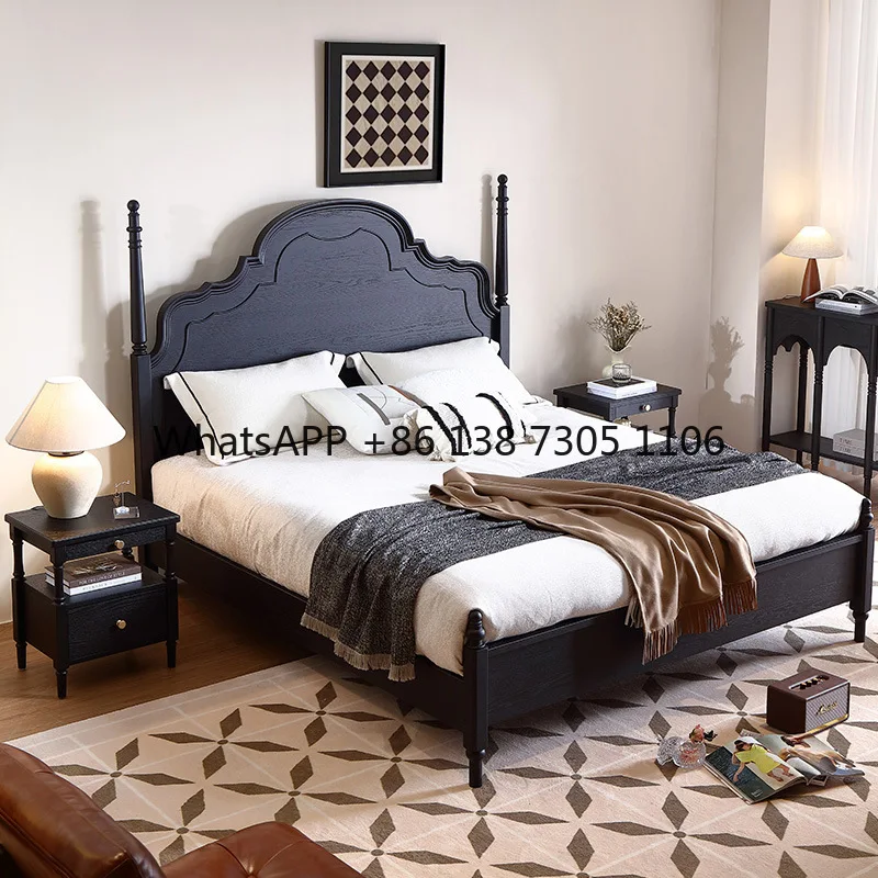 Medieval red oak full solid wood bed Anna black double solid wood bed wedding bed bedroom furniture
Medieval red oak full solid wood bed Anna black double solid wood bed wedding bed bedroom furniture