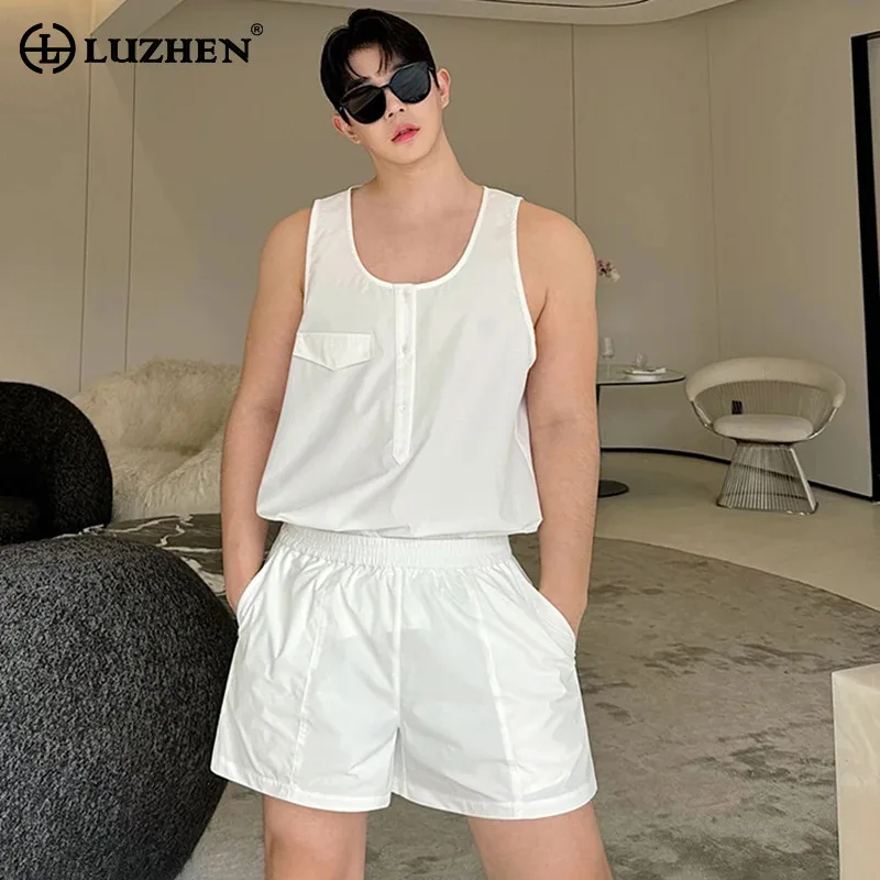 LUZHEN однотонные жилеты без рукавов, комплекты из двух предметов, стильные красивые повседневные модные мужские прямые шорты, летние оригинальные LZ4894
LUZHEN однотонные жилеты без рукавов, комплекты из двух предметов, стильные красивые повседневные модные мужские прямые шорты, летние оригинальные LZ4894