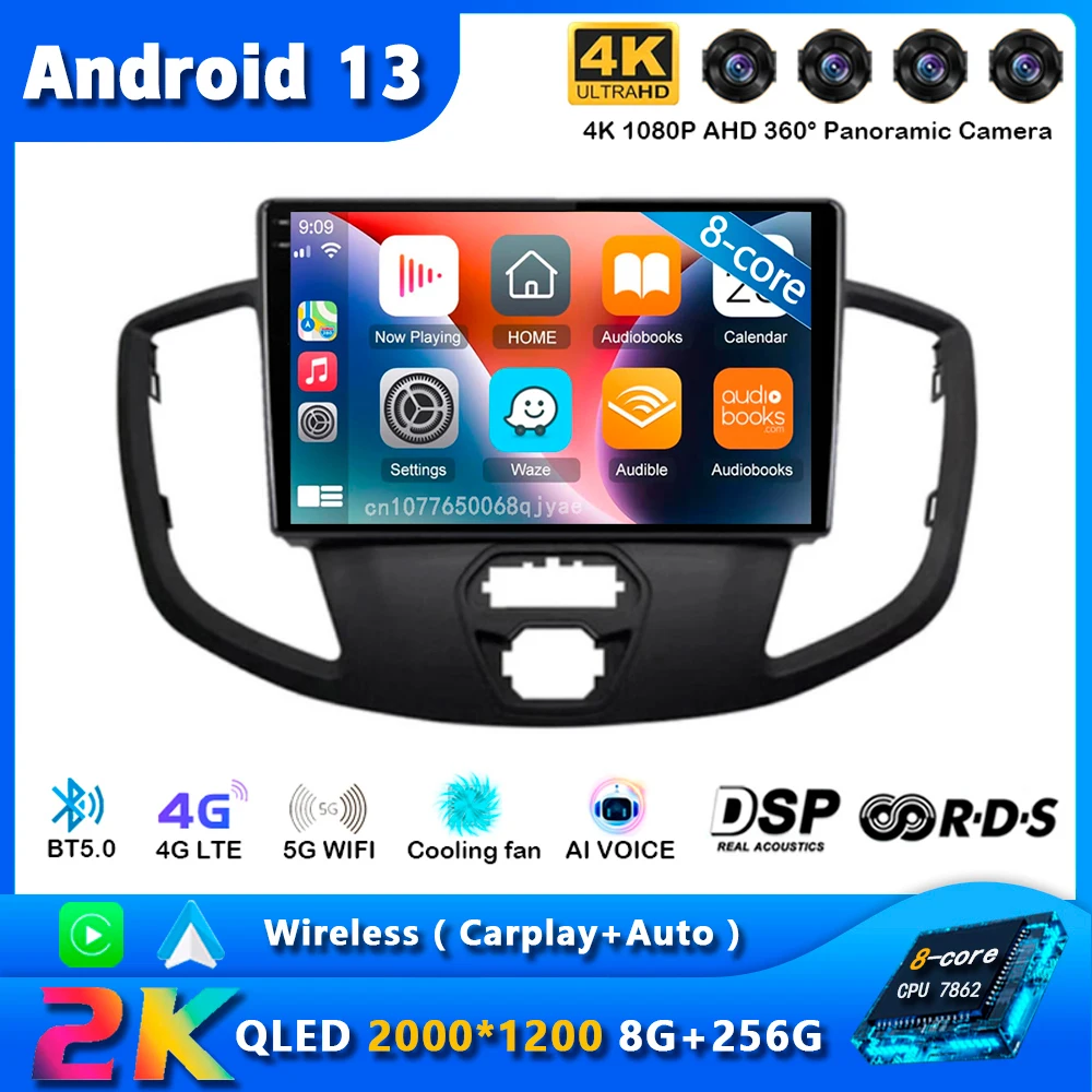 Автомобильный радиоприемник Carplay на Android 13 для Ford Transit 2015, 2016, 2017, 2018, навигация GPS, мультимедийный плеер, стерео, Wi-Fi + 4G видео, авто BT
Автомобильный радиоприемник Carplay на Android 13 для Ford Transit 2015, 2016, 2017, 2018, навигация GPS, мультимедийный плеер, стерео, Wi-Fi + 4G видео, авто BT