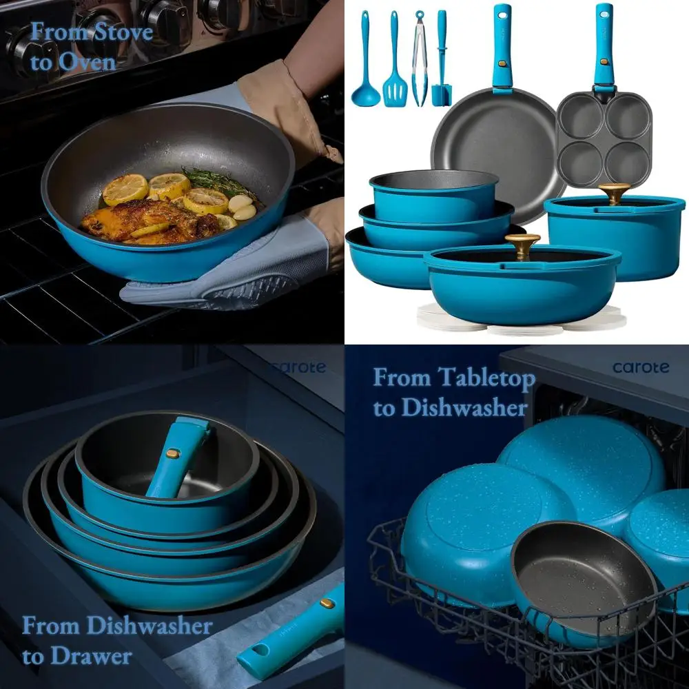 21-предметный набор посуды с антипригарным покрытием для индукционных плит со съемными ручками, цвет павлиний синий
21-предметный набор посуды с антипригарным покрытием для индукционных плит со съемными ручками, цвет павлиний синий