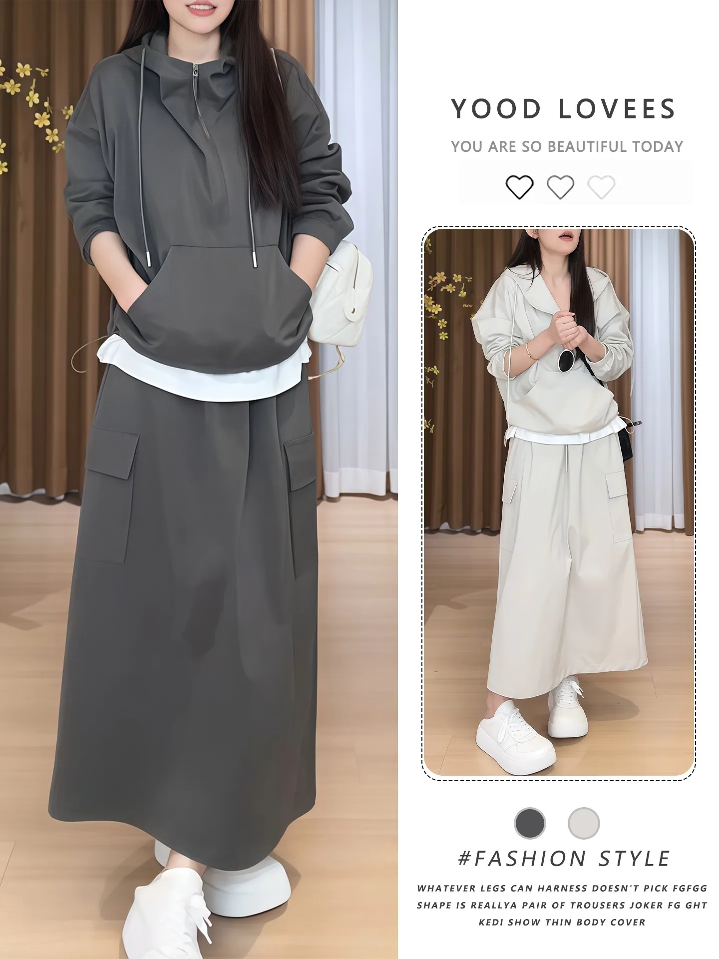 Fashionable Casual Sportswear Set Women's Spring Autumn New Style Hooded Long Sleeve Outfit Skirt Two Piece Set Universal Fit
Fashionable Casual Sportswear Set Women's Spring Autumn New Style Hooded Long Sleeve Outfit Skirt Two Piece Set Universal Fit