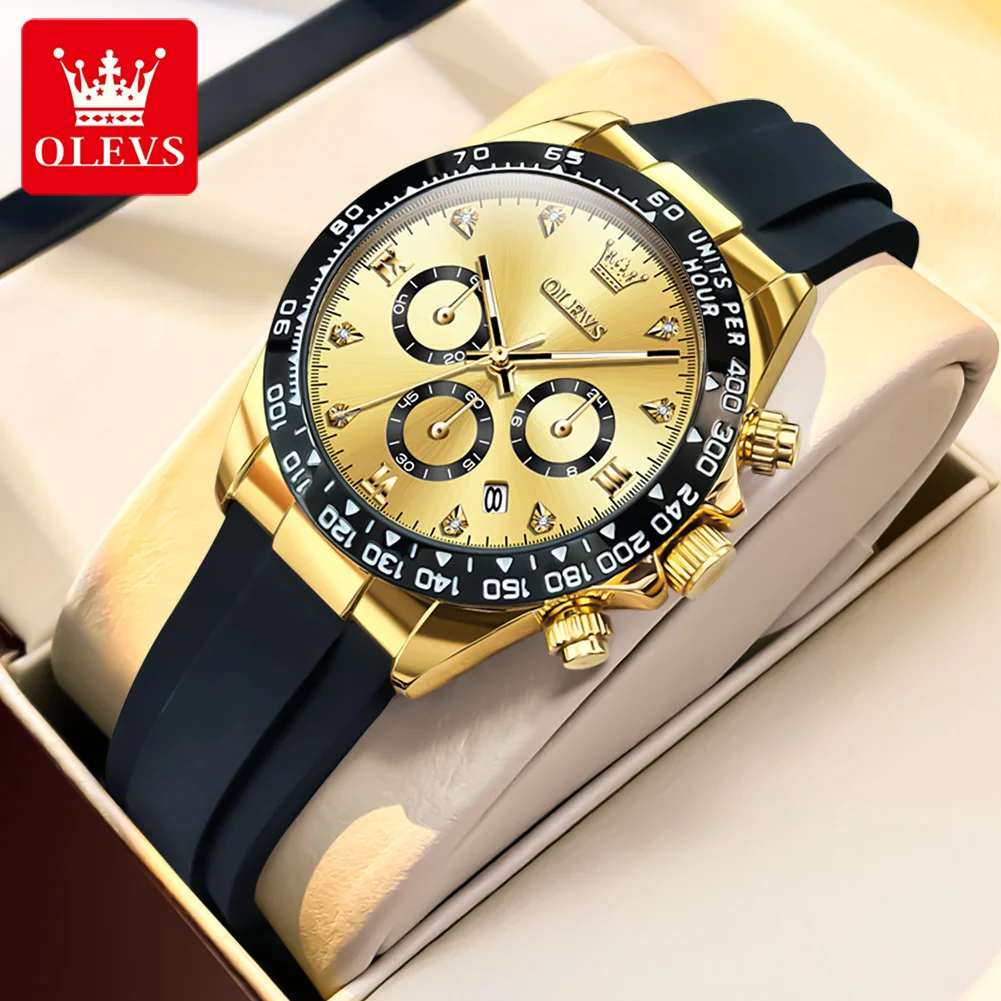 OLEVS Fashion Luxury Lady Watch Classic Three Eyed Dial Silicone Strap Quartz Watch Chronograph Date Original Women's Wristwatch
OLEVS Fashion Luxury Lady Watch Classic Three Eyed Dial Silicone Strap Quartz Watch Chronograph Date Original Women's Wristwatch