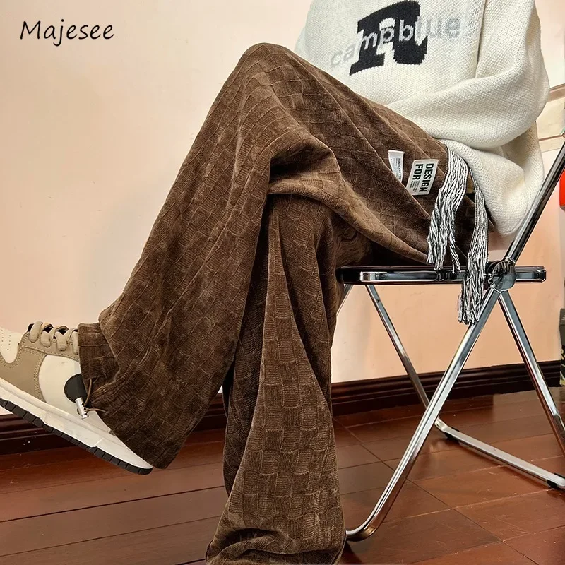 Wide Leg Pants Men Autumn Winter Corduroy Chic Plaid Loose All-match Male Clothing Drawstring Streetwear American Hip Hop Design
Wide Leg Pants Men Autumn Winter Corduroy Chic Plaid Loose All-match Male Clothing Drawstring Streetwear American Hip Hop Design