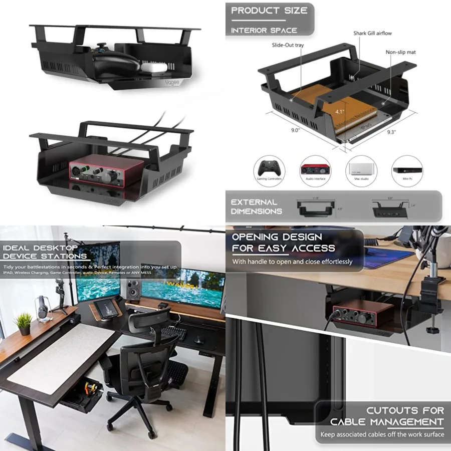 YaGee Under Desk Shelf, 2 Pack, Self-Adhesive Device Storage, Great Desktop Organizer Drawer for Work Stations, Stand Up Desks,
YaGee Under Desk Shelf, 2 Pack, Self-Adhesive Device Storage, Great Desktop Organizer Drawer for Work Stations, Stand Up Desks,