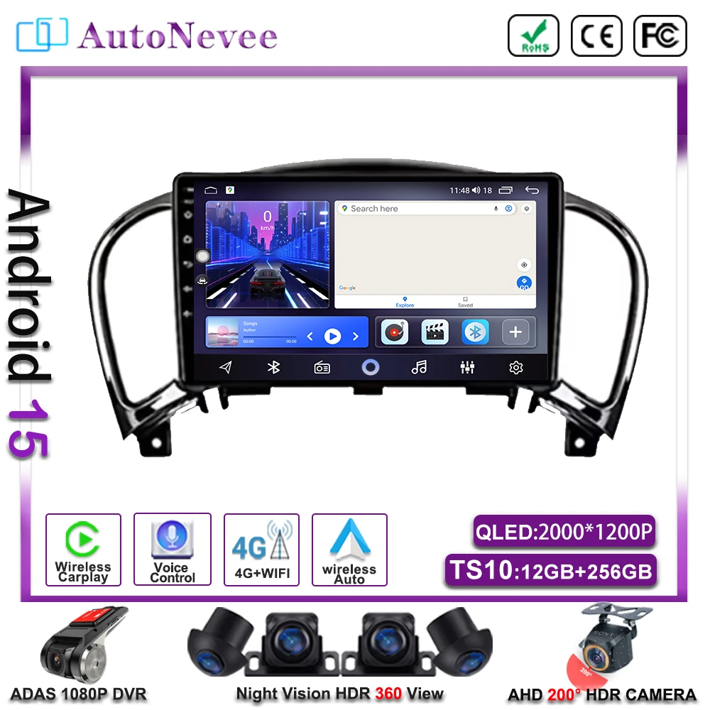 Android 15 Car For Nissan Juke 2010 - 2014 Car Radio Multimedia Video Player Stereo GPS Navigation Wireless Screen Head Unit DVD
Android 15 Car For Nissan Juke 2010 - 2014 Car Radio Multimedia Video Player Stereo GPS Navigation Wireless Screen Head Unit DVD