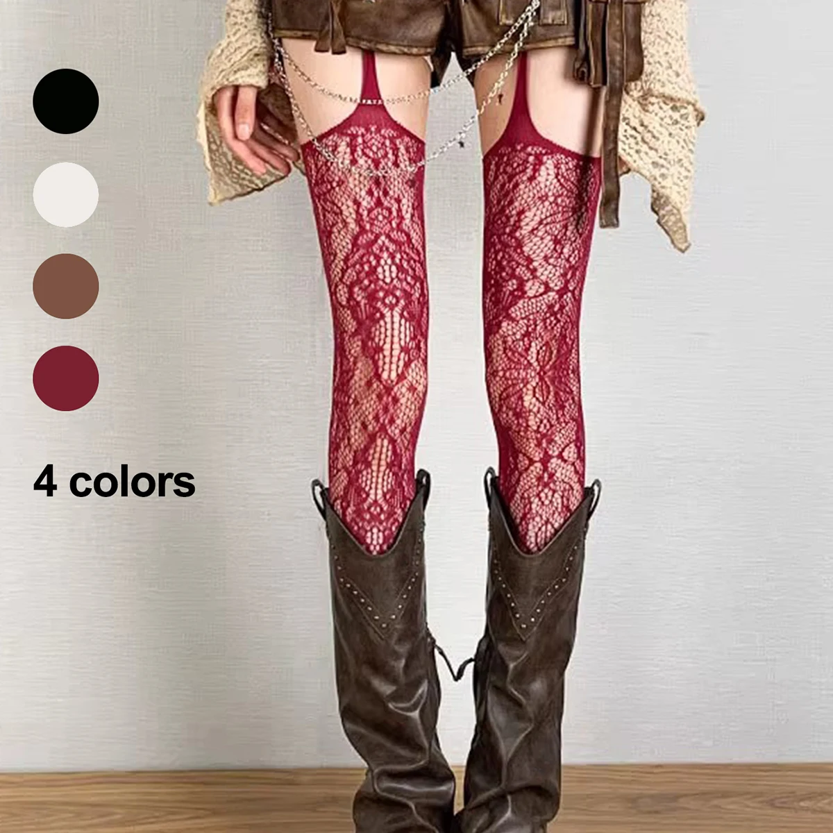 CHAOZHU 1 Piece 4 Solid Colors Wine Coffee White Black Hollow Out Floral Straps Pantyhoe Tight Fishnet For Women Sexy Fashion
CHAOZHU 1 Piece 4 Solid Colors Wine Coffee White Black Hollow Out Floral Straps Pantyhoe Tight Fishnet For Women Sexy Fashion