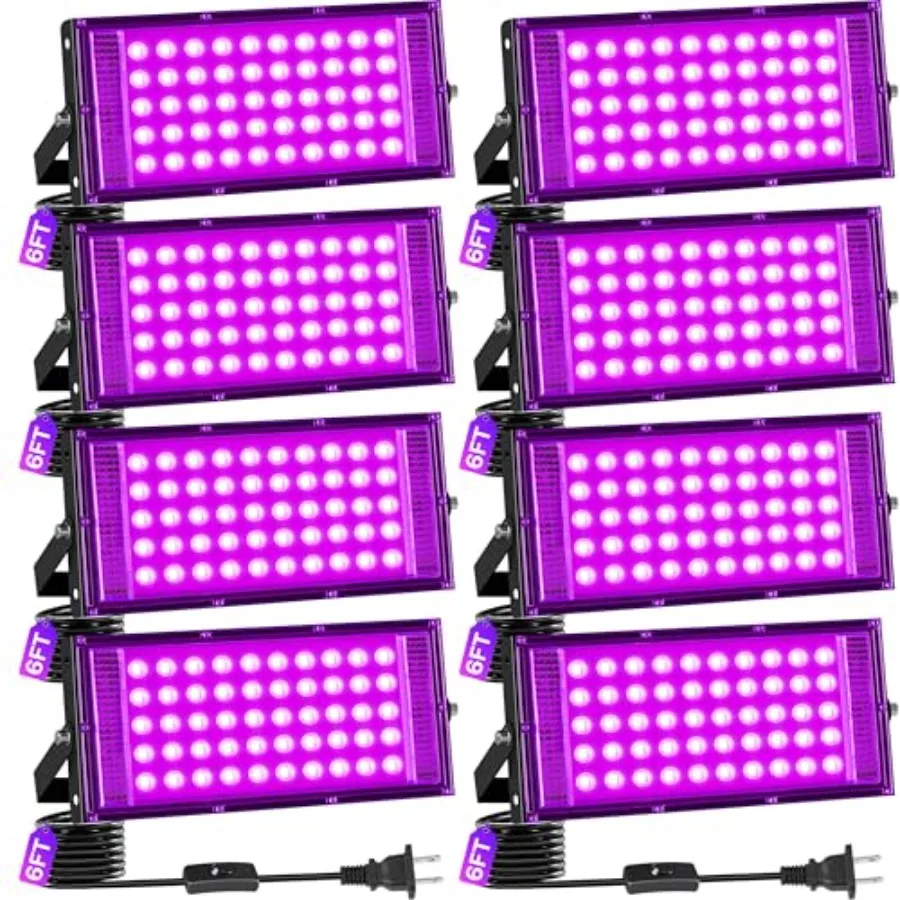 50W LED Black Light IP66 Waterproof 8 Pack Outdoor Blacklight Flood Light with Switch+6FT Cord Blacklight Spotlight for Neon Gl
50W LED Black Light IP66 Waterproof 8 Pack Outdoor Blacklight Flood Light with Switch+6FT Cord Blacklight Spotlight for Neon Gl