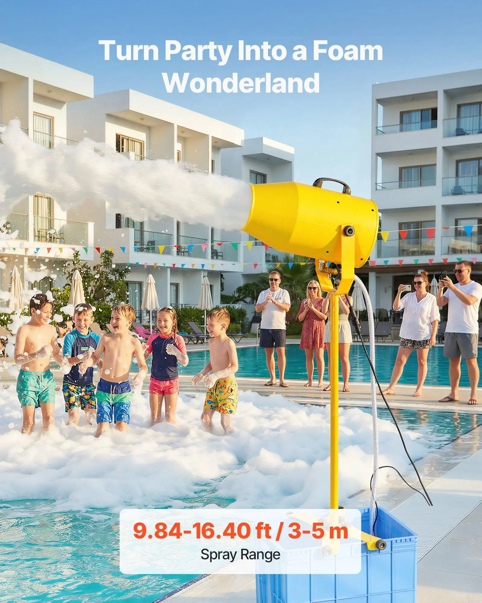 Foam Machine, 9.84 to 16.40 ft Spray Distance Foam Cannon Party Machine, Bubble Cannon with 74QT Water Tank, Stable Vertical
Foam Machine, 9.84 to 16.40 ft Spray Distance Foam Cannon Party Machine, Bubble Cannon with 74QT Water Tank, Stable Vertical