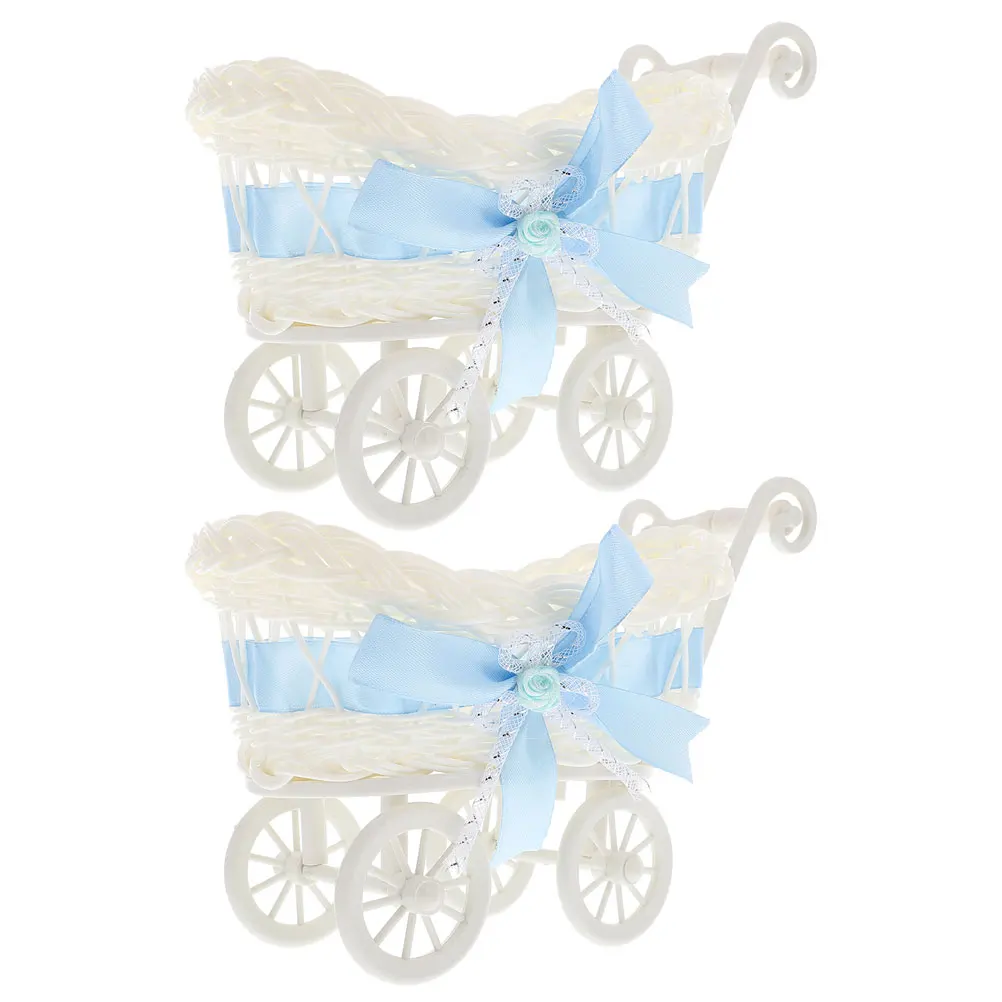 2 Pcs Blue Rattan Baby Stroller Basket Mini Carriage Storage Decor Candy Container Home Party Favor Woven Basket
2 Pcs Blue Rattan Baby Stroller Basket Mini Carriage Storage Decor Candy Container Home Party Favor Woven Basket