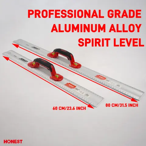 HONEST 600mm/800mm High Precision Level Ruler Aluminum alloy Rule with spirit level, comfortable bi-color handle Measuring Tool