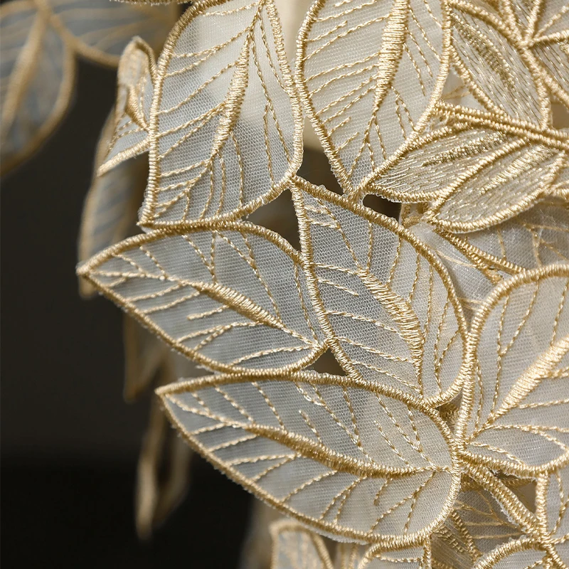 50x135cm Leaf Embroidery Fabric Gold Thread Leaf Hollow Mesh Fabric For Diy High End Dress Performance Costume Designer Fabric 
50x135cm Leaf Embroidery Fabric Gold Thread Leaf Hollow Mesh Fabric For Diy High End Dress Performance Costume Designer Fabric