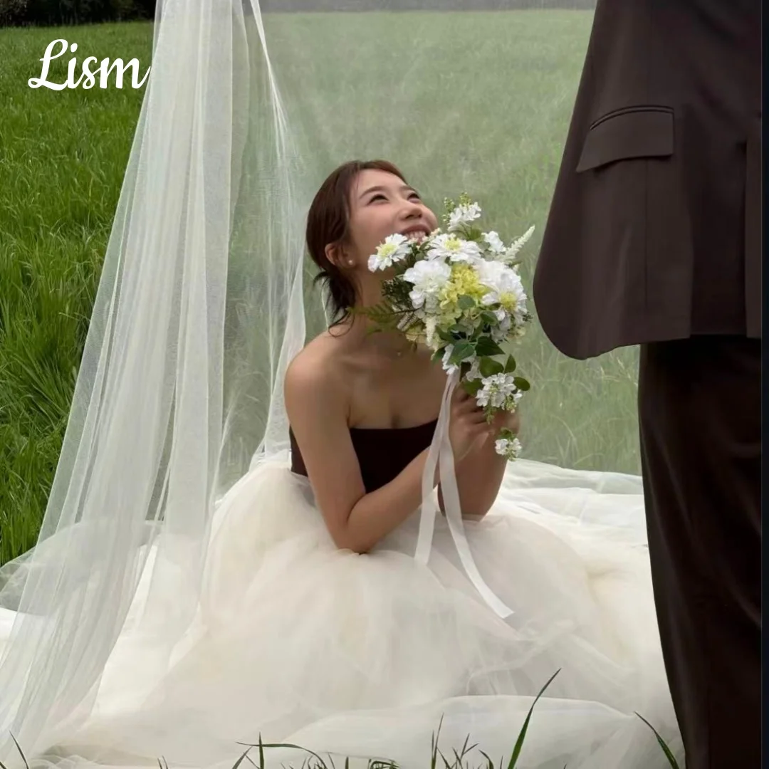 Lism Princess Korea Wedding Dress Strapless Black Contrast Ivory Tulle A-Line Indoor/Outdoor Photo shoot Bridal Gown Customized
Lism Princess Korea Wedding Dress Strapless Black Contrast Ivory Tulle A-Line Indoor/Outdoor Photo shoot Bridal Gown Customized