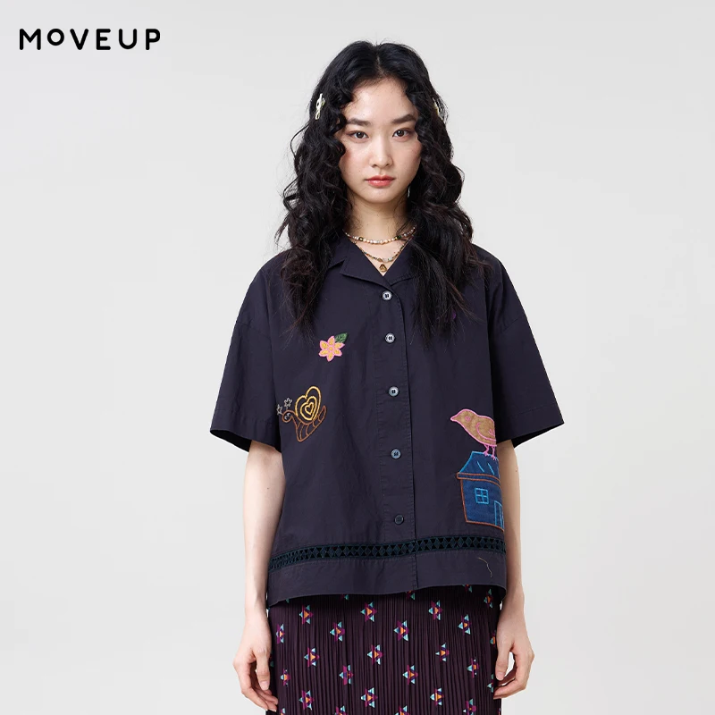 MOVEUP Short Sleeved Lapel Pure Cotton Shirt 2026 Summer New Plant Animal Embroidery Geometric Hollow Top For Women 3ELX20404
MOVEUP Short Sleeved Lapel Pure Cotton Shirt 2026 Summer New Plant Animal Embroidery Geometric Hollow Top For Women 3ELX20404