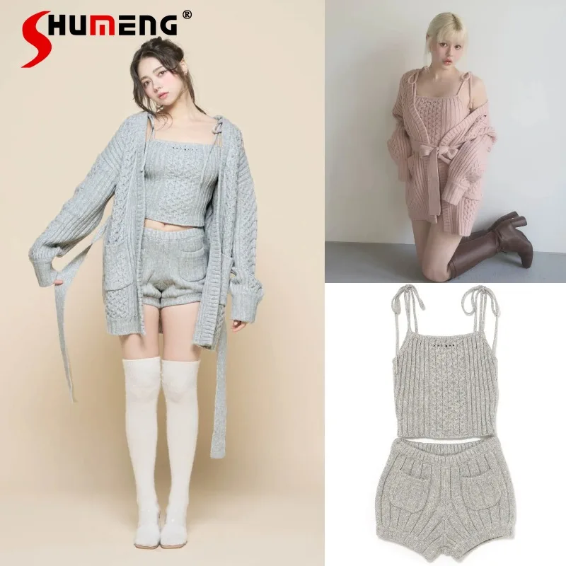 Japanese Sweet Twisted Slim Fit Letter Pure Desire Camisole Knitted Shorts 2-Piece Set Sleeveless Top Slings Short Pants Outfits
Japanese Sweet Twisted Slim Fit Letter Pure Desire Camisole Knitted Shorts 2-Piece Set Sleeveless Top Slings Short Pants Outfits
