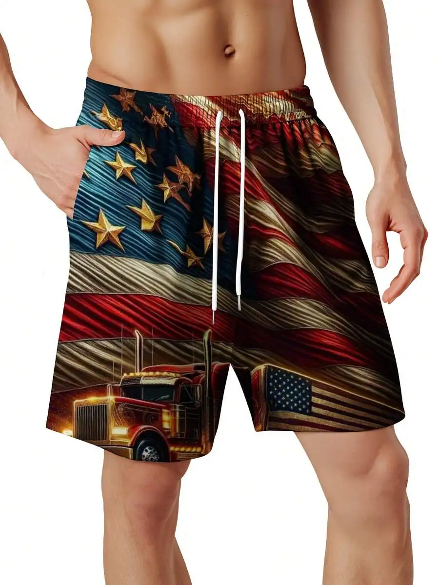 American Flag Truck Print Men Quick Dry Beach Shorts Patriotic Board Shorts
American Flag Truck Print Men Quick Dry Beach Shorts Patriotic Board Shorts