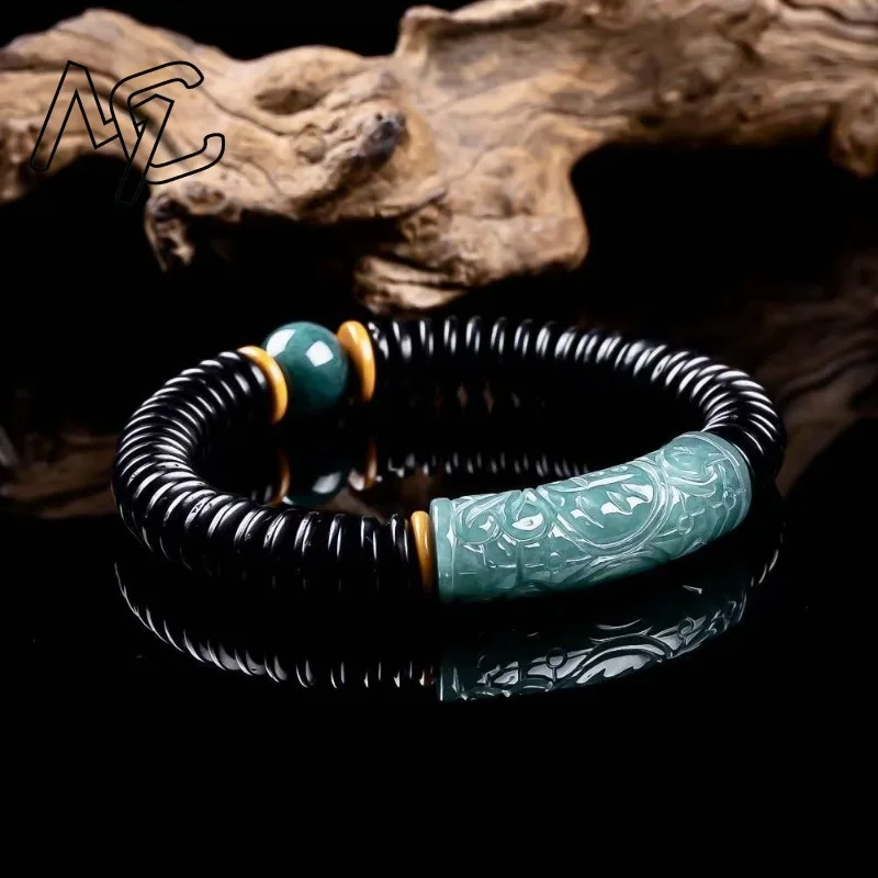 Natural Emerald Jade Carved Curved Strip Bracelet Elastic Bangle Charm Jewellery Fashion Accessories Woman Luck Amulet Gift
Natural Emerald Jade Carved Curved Strip Bracelet Elastic Bangle Charm Jewellery Fashion Accessories Woman Luck Amulet Gift