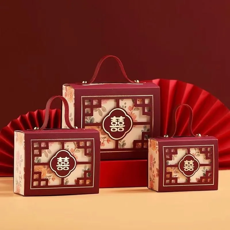 (10 sets) Wedding candy box with a senior sense of Chinese creative hand-held gift box wedding gift packaging empty box
(10 sets) Wedding candy box with a senior sense of Chinese creative hand-held gift box wedding gift packaging empty box