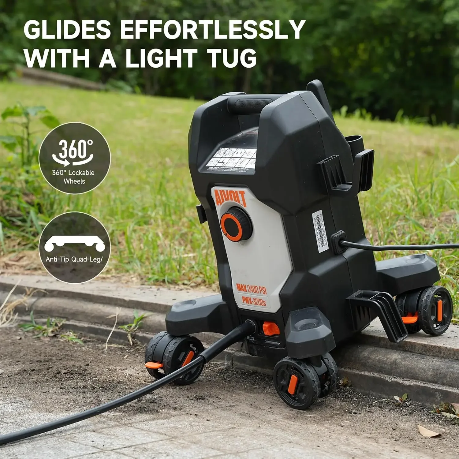 Electric Pressure Washer, Anti-Tipping Power Washer Surge Pressure 4800PSI with 36FT Cable & 25FT Hose, 4 Nozzles, Soap Tank
Electric Pressure Washer, Anti-Tipping Power Washer Surge Pressure 4800PSI with 36FT Cable & 25FT Hose, 4 Nozzles, Soap Tank