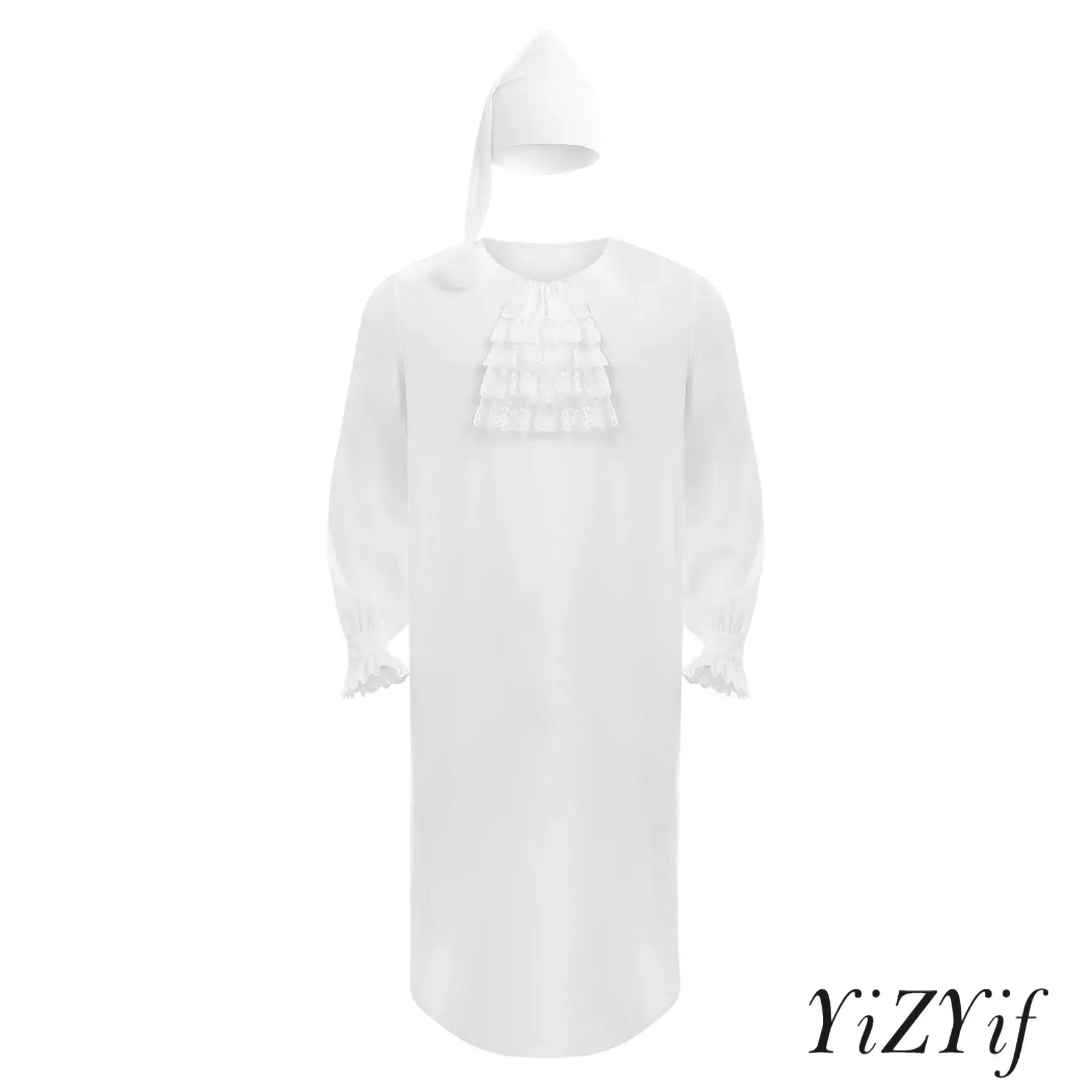 Adults Mens Gothic Sleepshirt for Halloween Costume Elegant Victorian Era Nightrobe Lace And Curved Hem Cosplay Nightgown Outfit
Adults Mens Gothic Sleepshirt for Halloween Costume Elegant Victorian Era Nightrobe Lace And Curved Hem Cosplay Nightgown Outfit