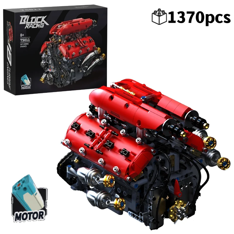 Technical V8 Engine Model Building Blocks Set with Electric Motor DIY Assembly Bricks Construction Set Toy Kids Birthday Gift
Technical V8 Engine Model Building Blocks Set with Electric Motor DIY Assembly Bricks Construction Set Toy Kids Birthday Gift