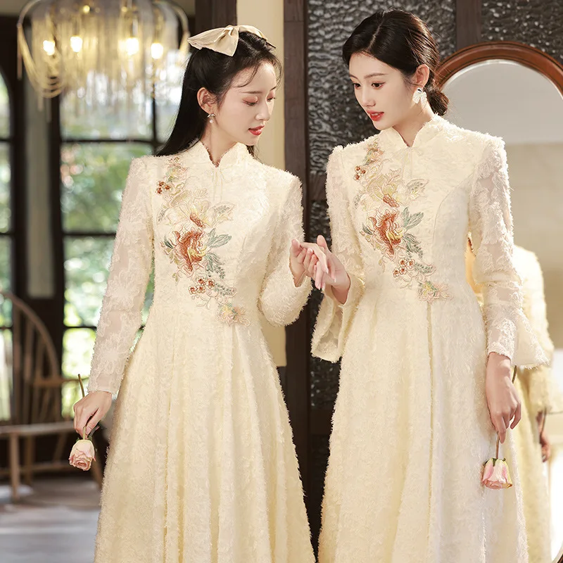 Champagne Color Chinese Sle Long Sve Maidsmaid Dr 2024 New Wedding Sister Suit Long Coat Sle Fem Costume
Champagne Color Chinese Sle Long Sve Maidsmaid Dr 2024 New Wedding Sister Suit Long Coat Sle Fem Costume