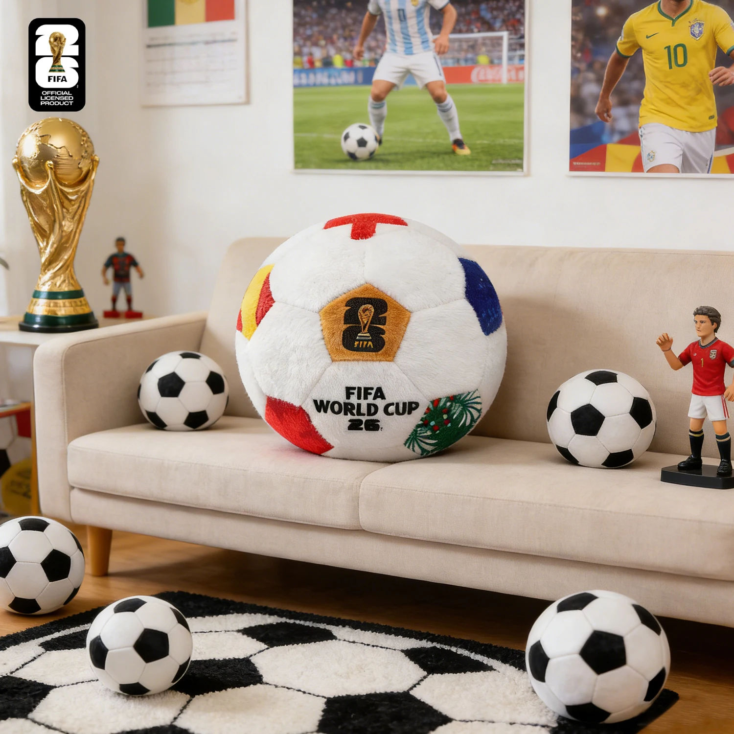 FIFA World Cup 2026 Soccer Ball Throw Pillow Football Style Pillow, 11.8in Trophy Design Cushion for Bedroom Living Room
FIFA World Cup 2026 Soccer Ball Throw Pillow Football Style Pillow, 11.8in Trophy Design Cushion for Bedroom Living Room