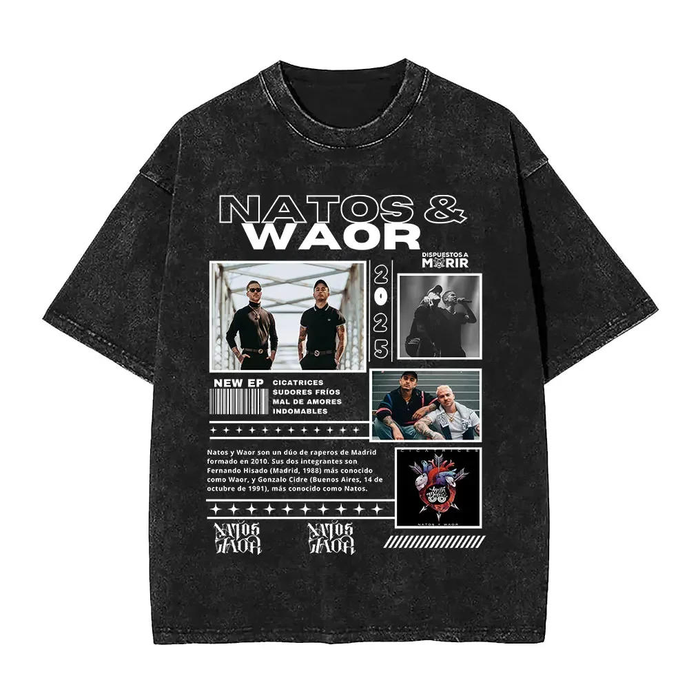Washed Vintage Rapper NATOS WAOR Tour 2025 T Shirt Men Women Fashion Retro Streetwear Hip Hop Oversized Short Sleeve T-shirts
Washed Vintage Rapper NATOS WAOR Tour 2025 T Shirt Men Women Fashion Retro Streetwear Hip Hop Oversized Short Sleeve T-shirts
