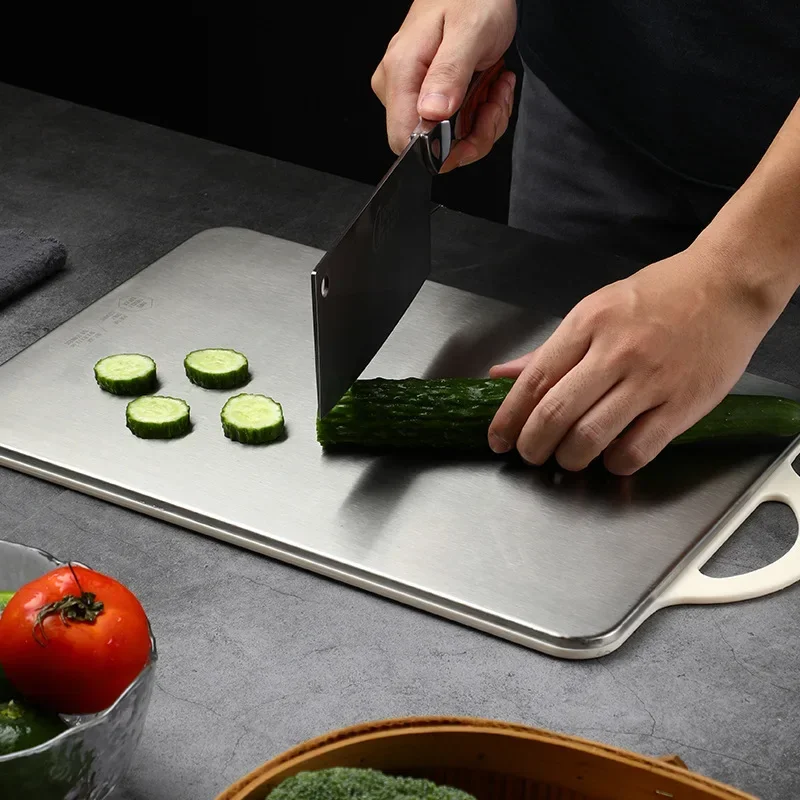 Home brushed 304 stainless steel PP cutting board Kitchen cutting meat anti-bacterial and anti-mold double-sided cutting board
Home brushed 304 stainless steel PP cutting board Kitchen cutting meat anti-bacterial and anti-mold double-sided cutting board
