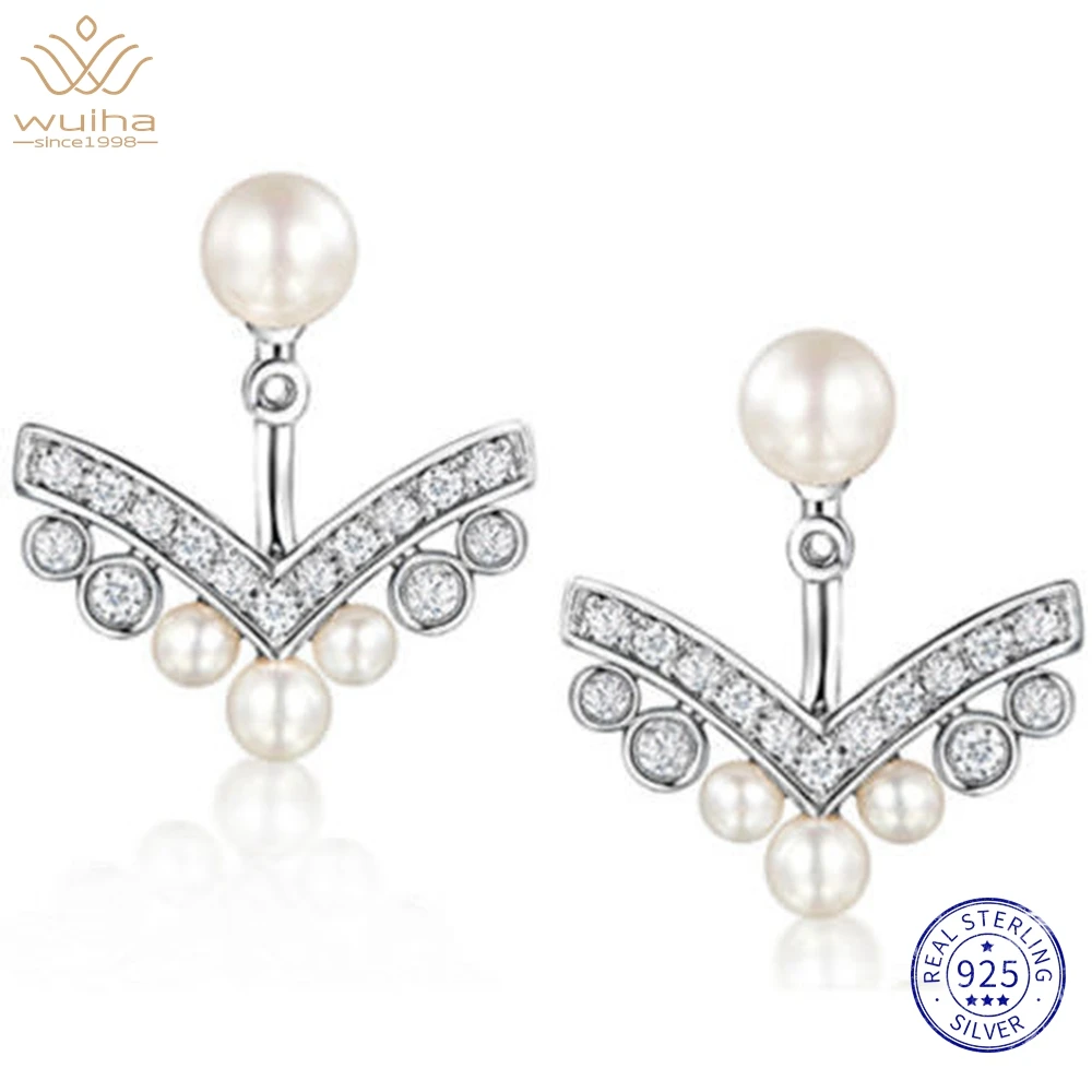 WUIHA Romantic 100% 925 Sterling Silver Natural Pearl High Carbon Diamonds Gemstone Women Earrings Ear Studs Fine Jewelry Gifts
WUIHA Romantic 100% 925 Sterling Silver Natural Pearl High Carbon Diamonds Gemstone Women Earrings Ear Studs Fine Jewelry Gifts