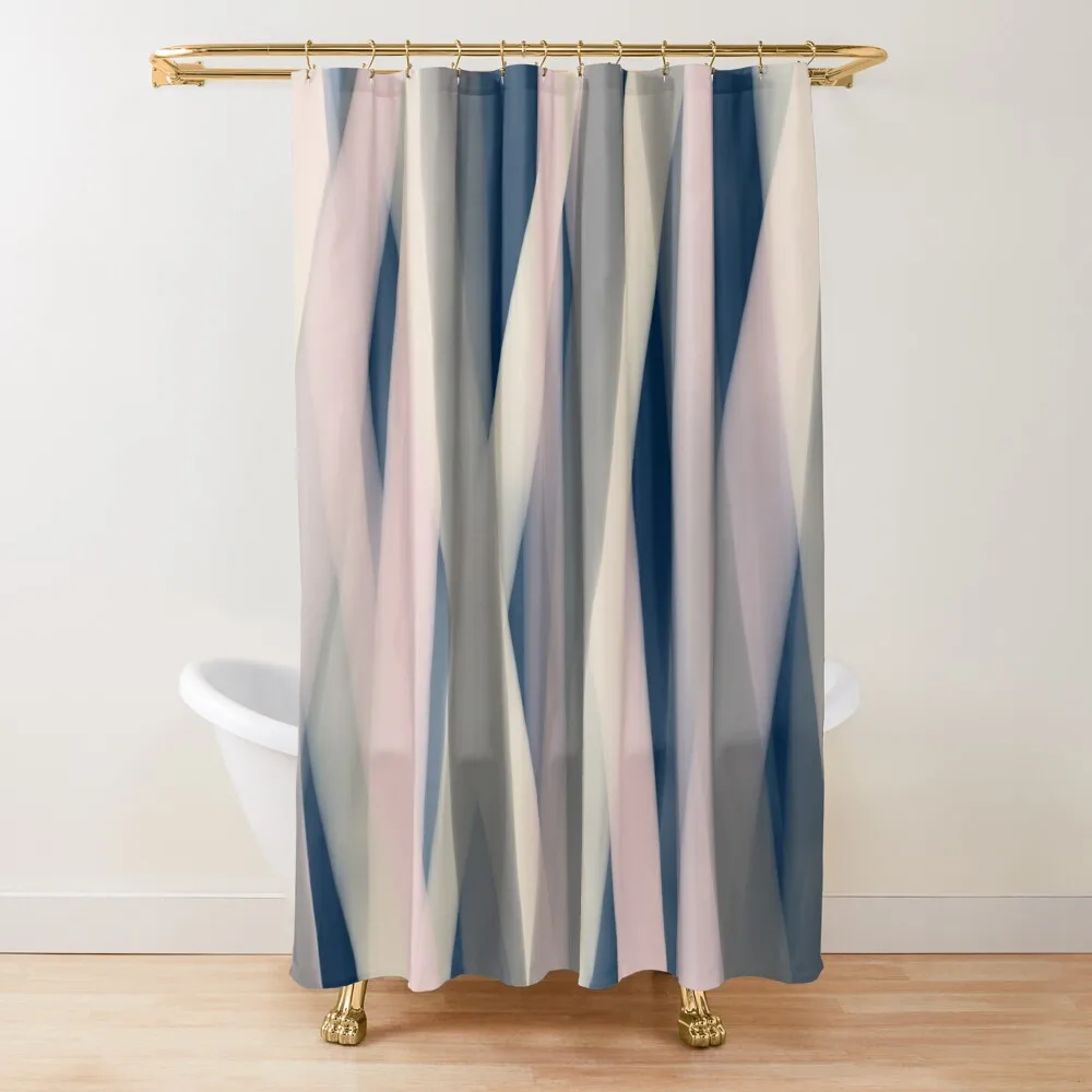 Ribbon Abstract Pattern in Pink, Navy Blue, Ivory, and Gray Shower Curtain Modern Accessory Bathrooms Curtain
Ribbon Abstract Pattern in Pink, Navy Blue, Ivory, and Gray Shower Curtain Modern Accessory Bathrooms Curtain