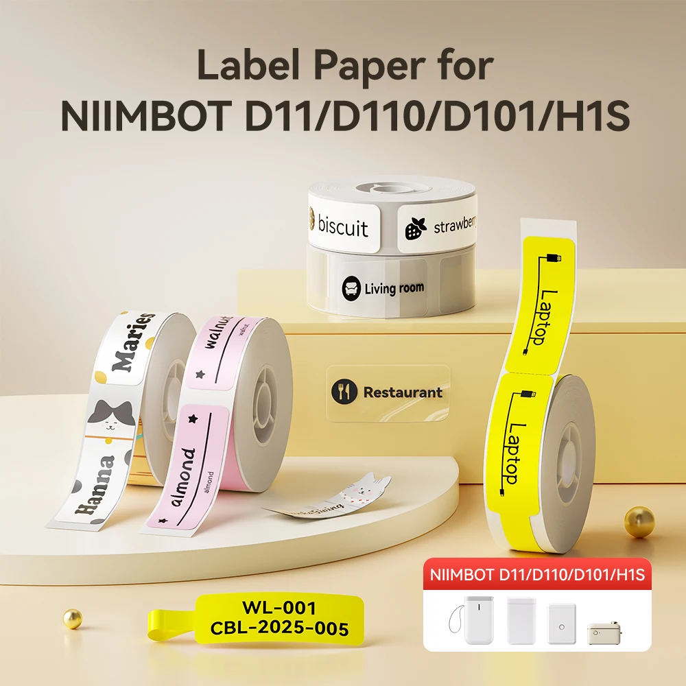 6 Rolls Niimbot Thermal Label Paper Scratch-Resistant White/Transparent /Color Self-adhesive Paper Tape for D110/D11/D101/H1S
6 Rolls Niimbot Thermal Label Paper Scratch-Resistant White/Transparent /Color Self-adhesive Paper Tape for D110/D11/D101/H1S