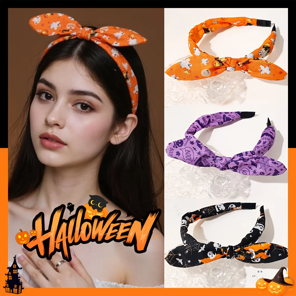 1/4 pcs Halloween Bunny Ear Headband for Girls, Quirky Pumpkin Ghost Bat Pattern Multicolor Hair Accessory
1/4 pcs Halloween Bunny Ear Headband for Girls, Quirky Pumpkin Ghost Bat Pattern Multicolor Hair Accessory