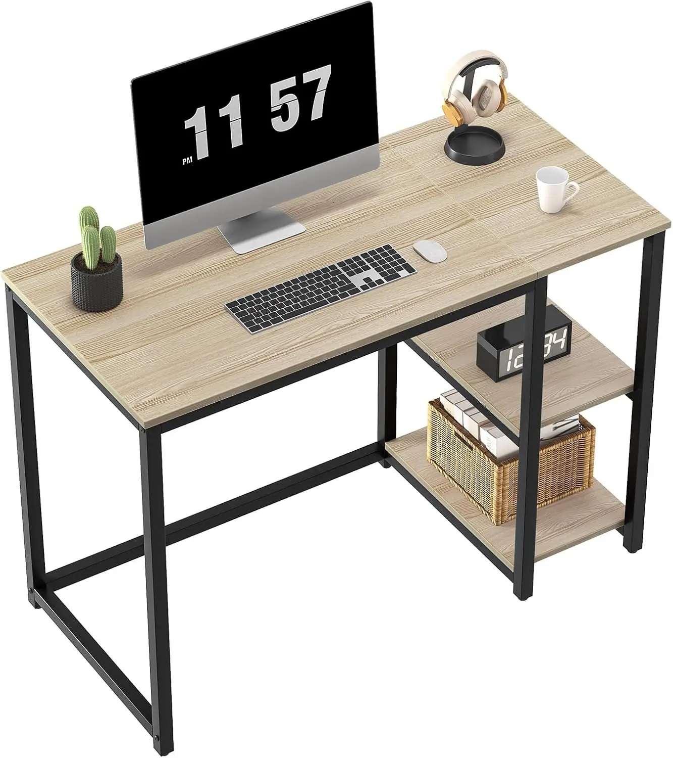 40'' Oak Computer Desk with Shelves, Sturdy Light Wood Desks with Storage Space, Modern Gaming Desk
40'' Oak Computer Desk with Shelves, Sturdy Light Wood Desks with Storage Space, Modern Gaming Desk