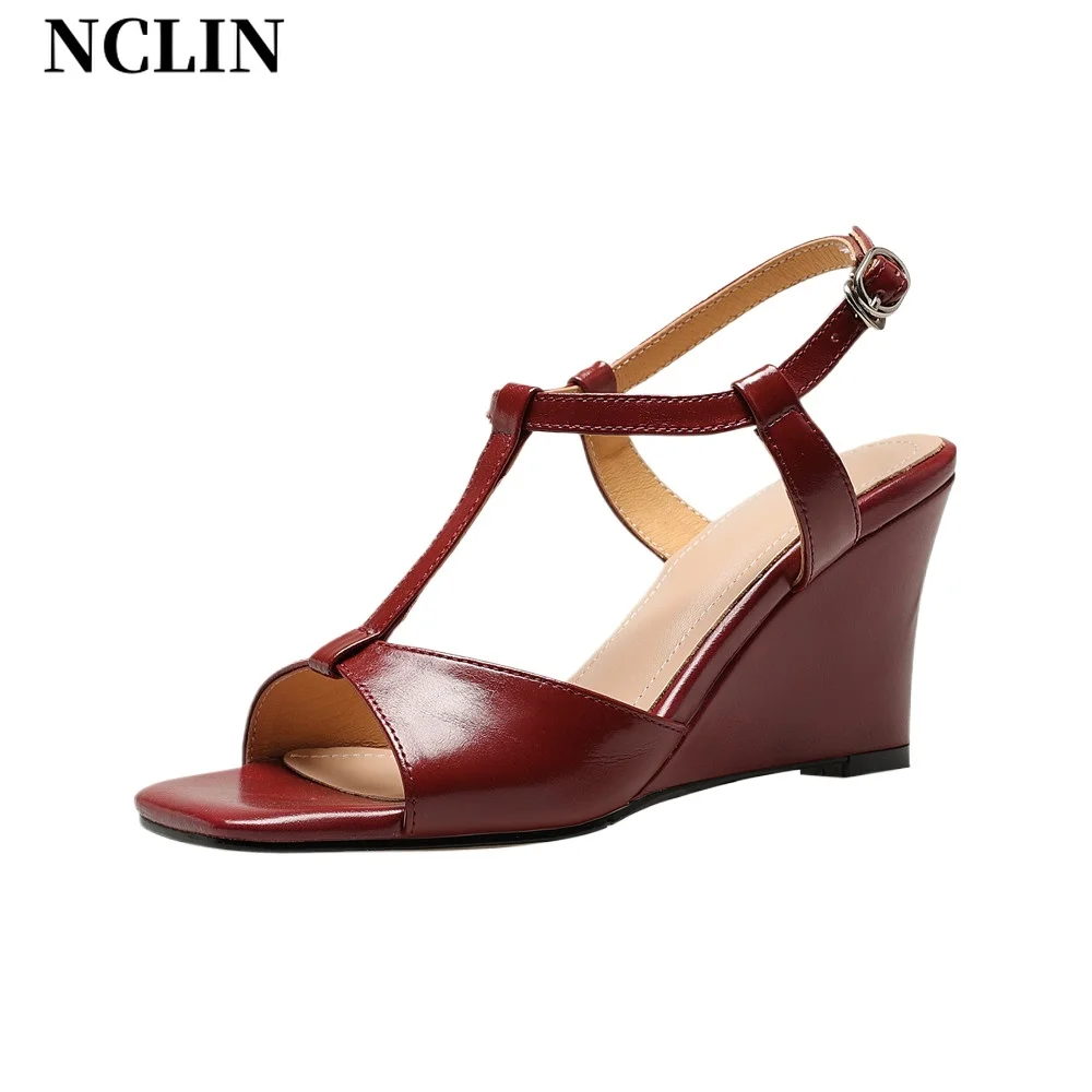 NCLIN Elegant Women Wedges High Heels Sandals Sexy Peep Toe Genuine Leather Summer Shoes Woman Female Office Pumps Shoes
NCLIN Elegant Women Wedges High Heels Sandals Sexy Peep Toe Genuine Leather Summer Shoes Woman Female Office Pumps Shoes