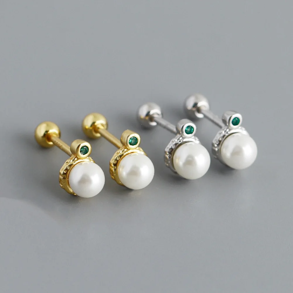 CCFJOYAS 100% 925 Sterling Silver Round Pearl Screw Earrings Hypoallergenic Summer Stud Earrings Fashion Jewelry Gift
CCFJOYAS 100% 925 Sterling Silver Round Pearl Screw Earrings Hypoallergenic Summer Stud Earrings Fashion Jewelry Gift