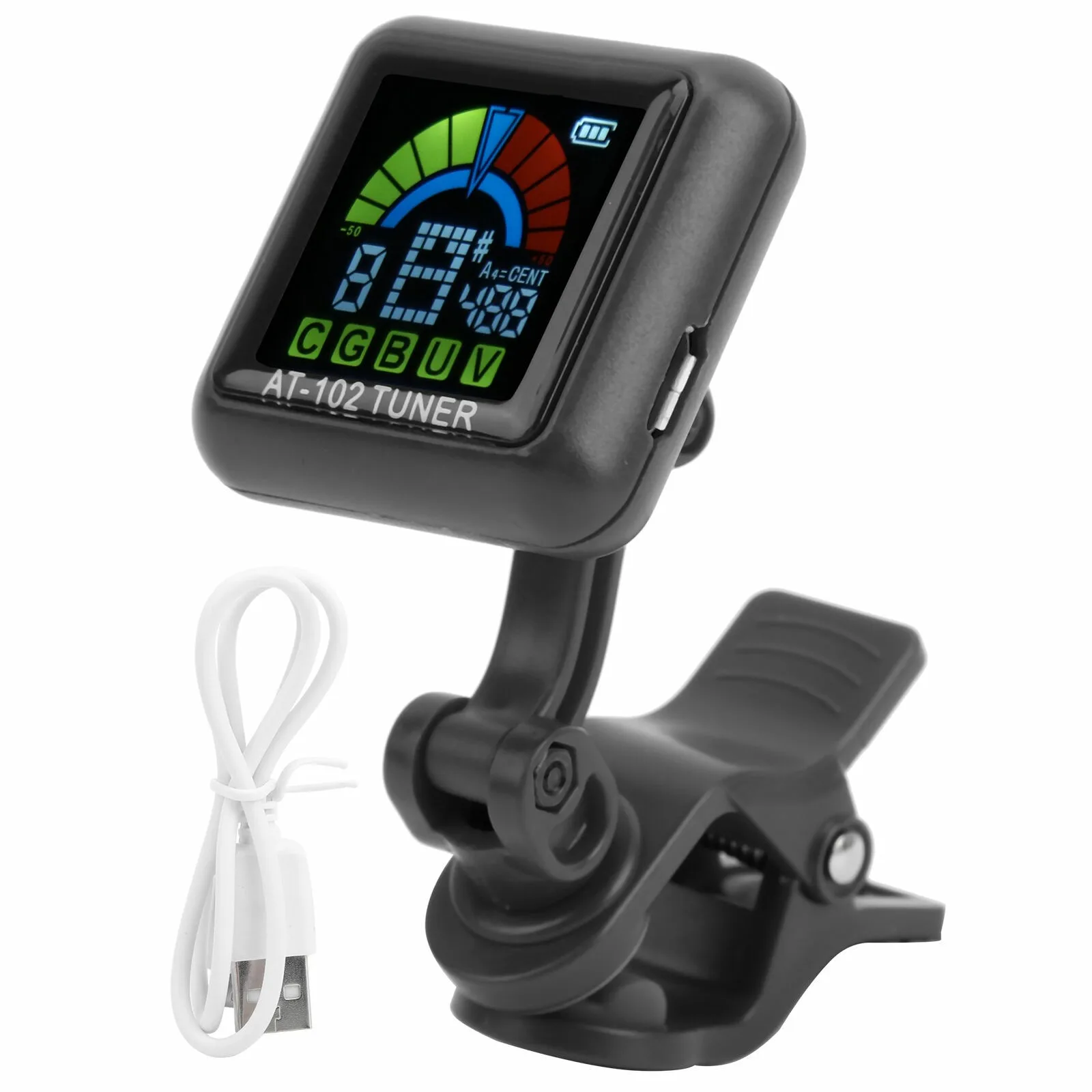 AROMA AT-102 Guitar tuner USB Rechargeable Built‑in Battery Large LCD 360 Degree for Guitar/Bass/Ukulele/Violin
AROMA AT-102 Guitar tuner USB Rechargeable Built‑in Battery Large LCD 360 Degree for Guitar/Bass/Ukulele/Violin