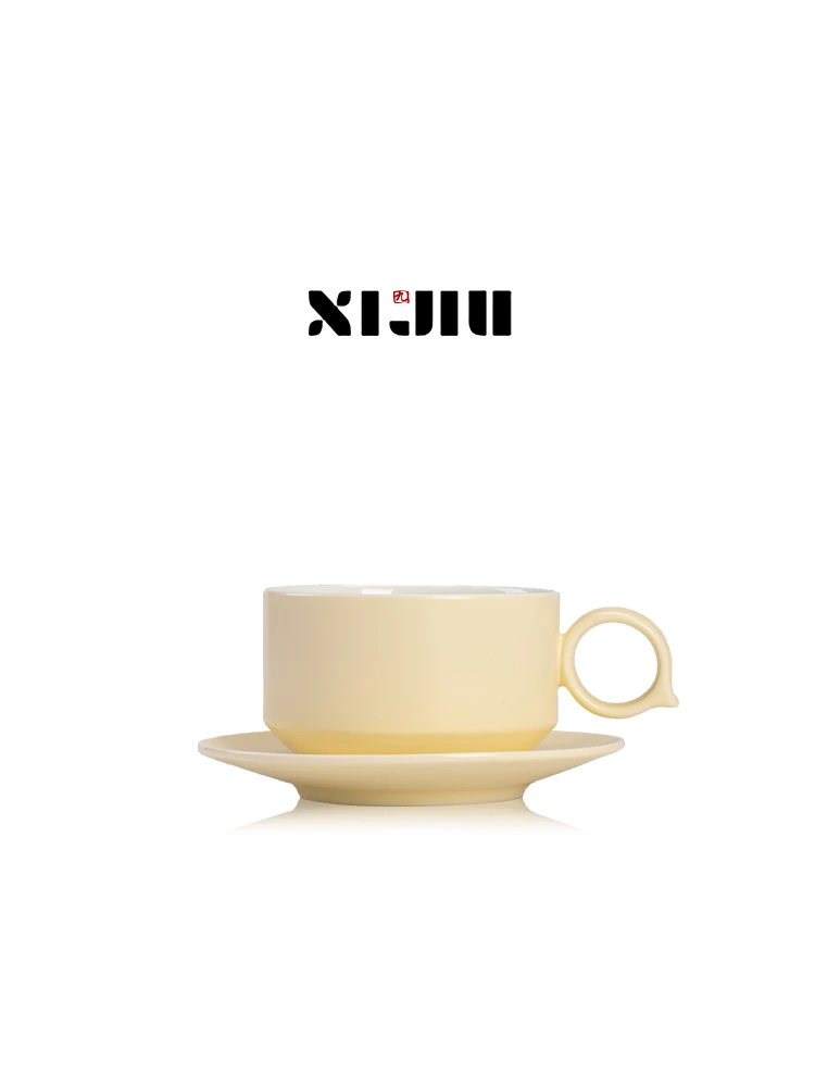 Simple Coffee Cup Light Yellow Breakfast Cup Small Size Girlfriend Gift XIJIU Ceramic Coffee Mug with Plate
Simple Coffee Cup Light Yellow Breakfast Cup Small Size Girlfriend Gift XIJIU Ceramic Coffee Mug with Plate