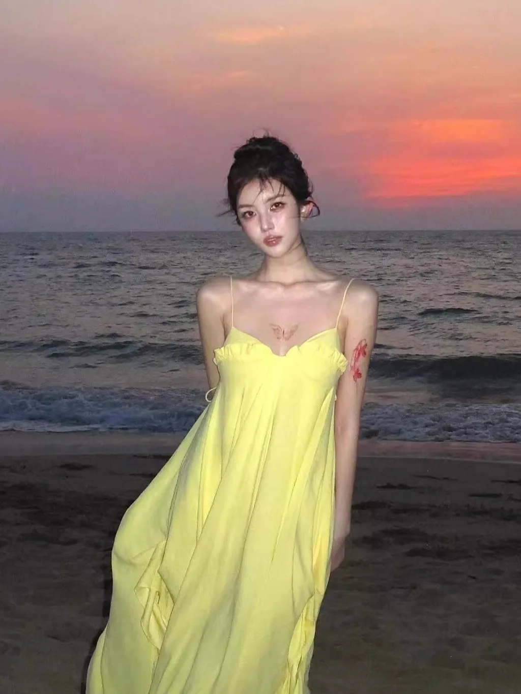 Stunning Irregular Strap Beach Evening Gown Holiday Yellow Beautiful Skirt Women's Design Sensation Small ence Dr
Stunning Irregular Strap Beach Evening Gown Holiday Yellow Beautiful Skirt Women's Design Sensation Small ence Dr