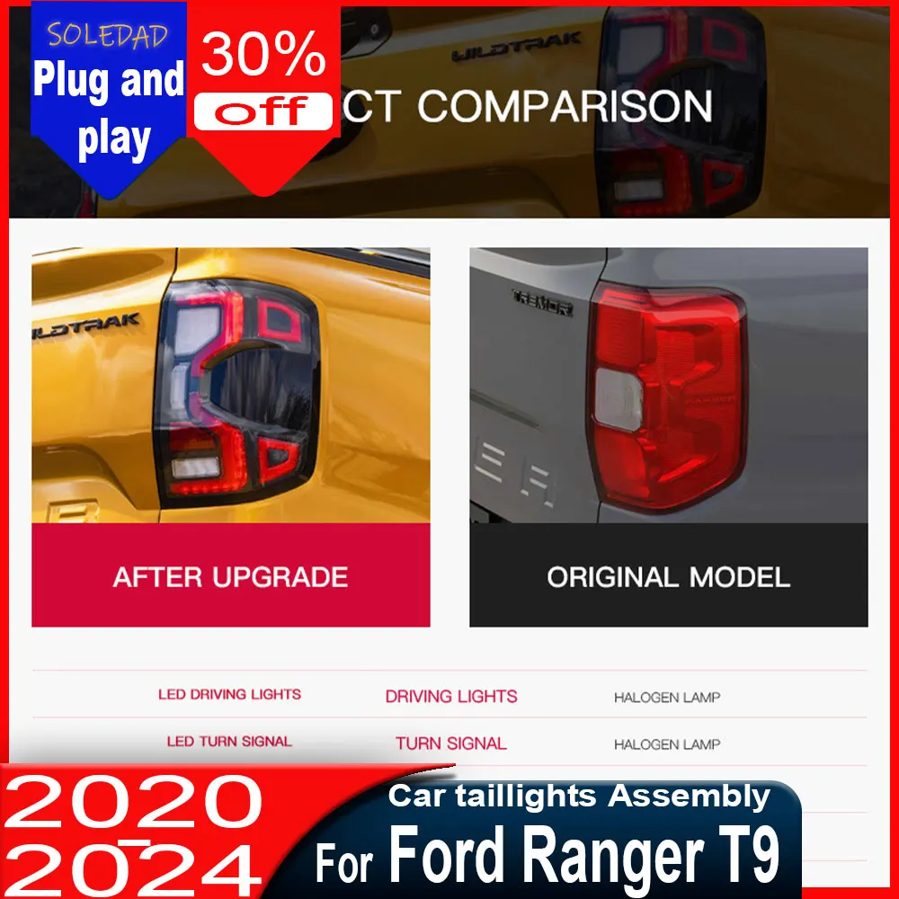 Car Taillight For Ford Ranger T9 XLT Sport 2022 2023 2024 Auto Rear Running Lamp Brake Reverse Turn Signal Car Tail Light
Car Taillight For Ford Ranger T9 XLT Sport 2022 2023 2024 Auto Rear Running Lamp Brake Reverse Turn Signal Car Tail Light