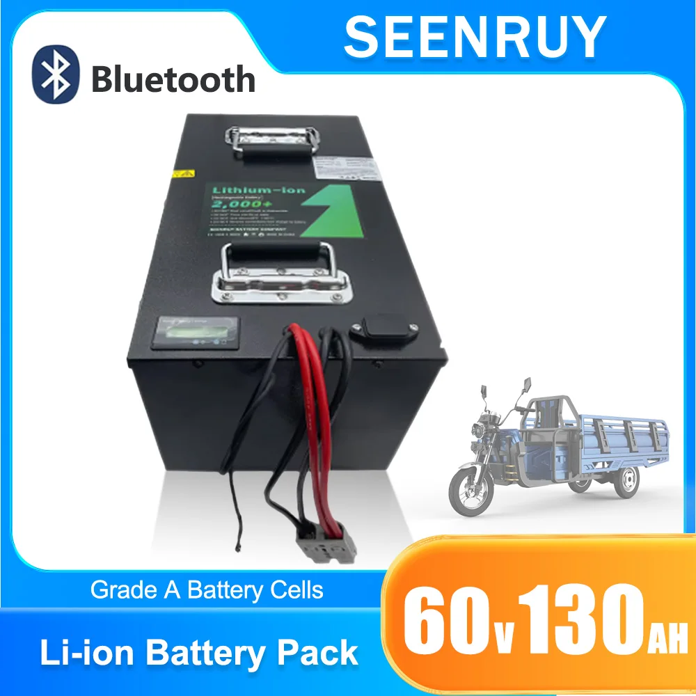 60v 130AH Li-ion Lithium Polymer Battery with BMS 100A 150A Optional Bluetooth For electric tricycles Motorcycles golf carts
60v 130AH Li-ion Lithium Polymer Battery with BMS 100A 150A Optional Bluetooth For electric tricycles Motorcycles golf carts